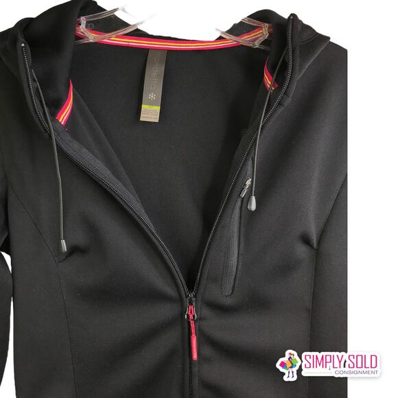 Mondetta Women's Hooded  Long Jacket High Vis Wicking Softshell Black Tapered‎ S - Picture 13 of 13